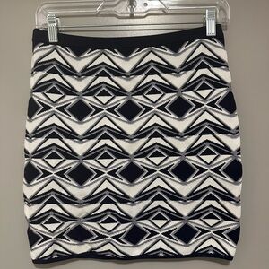 Jealous Tomato Navy and White Patterned Pencil Skirt